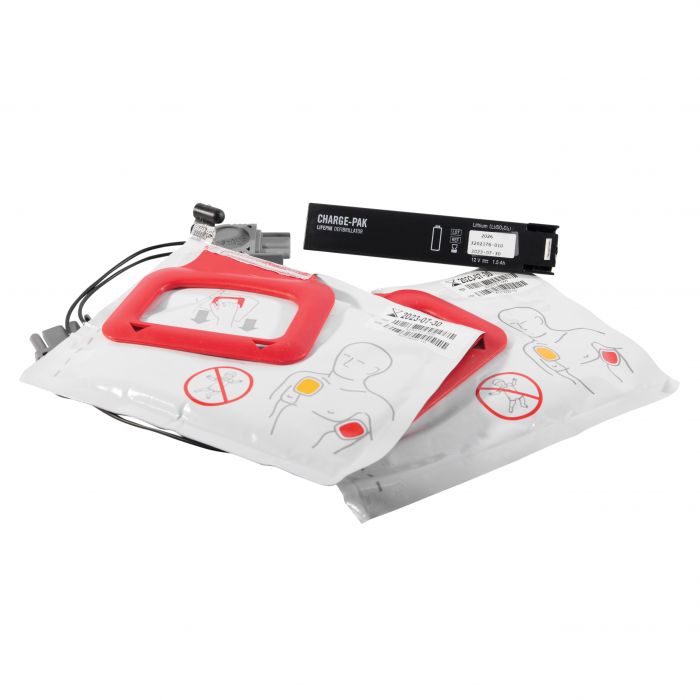 LIFEPAK CR Plus Defibrillator CHARGE-PAK - 1 x Battery & 2 x Adult Electrode Pads - (Single)