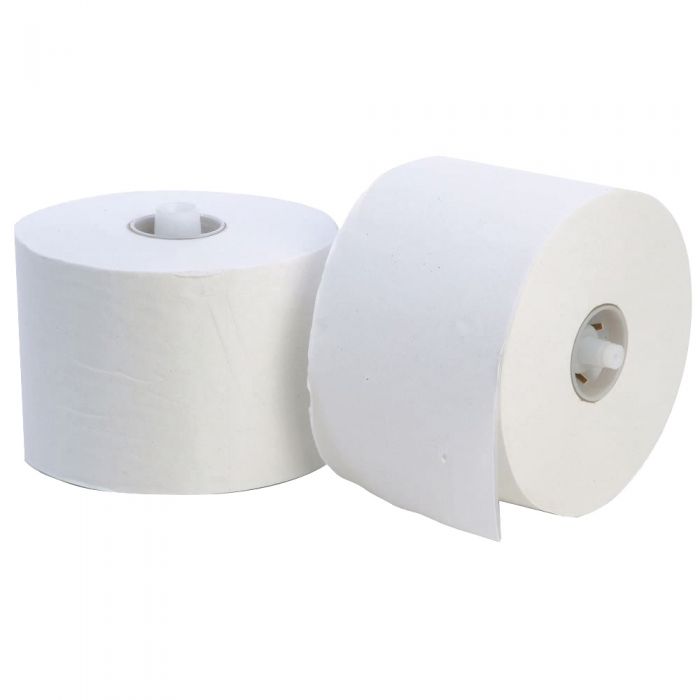 E-Matic Toilet Roll (Plastic Core) - 2-Ply - White - 800 Sheet - (Pack 36)