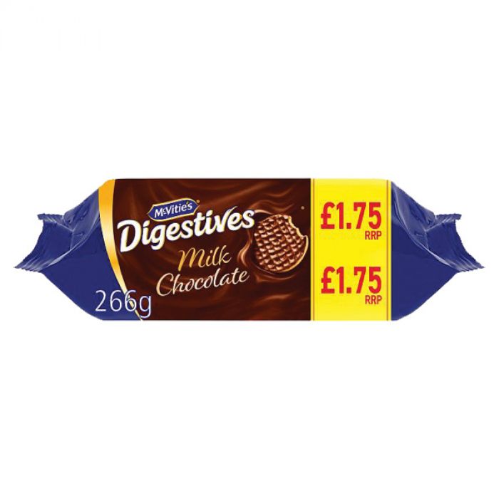 McVities Digestive Biscuits - Milk Chocolate - 266g - (Pack 15)