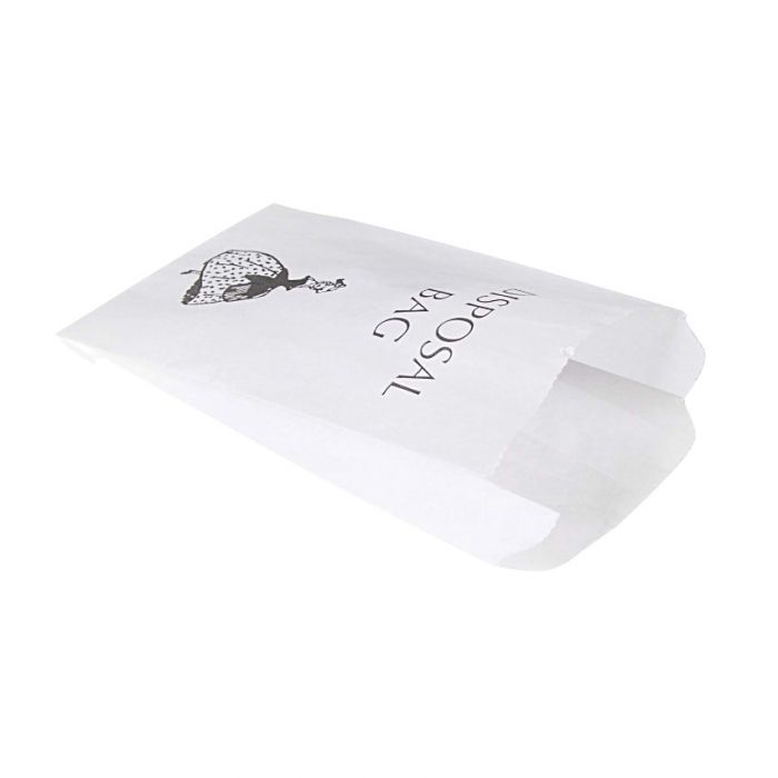 Paper Sanitary Disposal Bags - White - 10 x15 x18.5cm (WxDxH) - (Pack 1,000)
