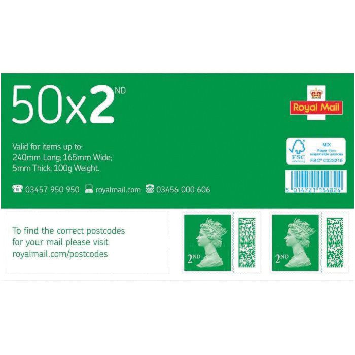 Postage Stamps - Second Class - (Pack 50)
