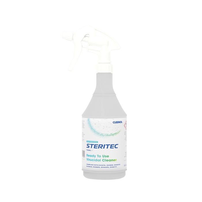 Refillable 750ml Trigger-Spray Bottle for STERITEC Ready-to-Use Virucidal Hard Surface Cleaner - (Single)