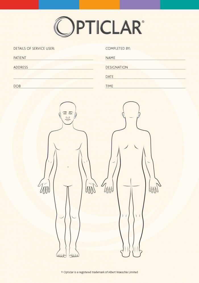 Opticlar Dermatology Body-Map Pad - 100 Sheets - (Single)