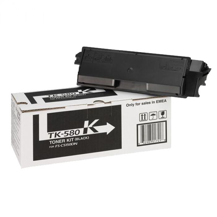 Original KYOCERA TK-580K Toner Cartridge - Black - (Single)