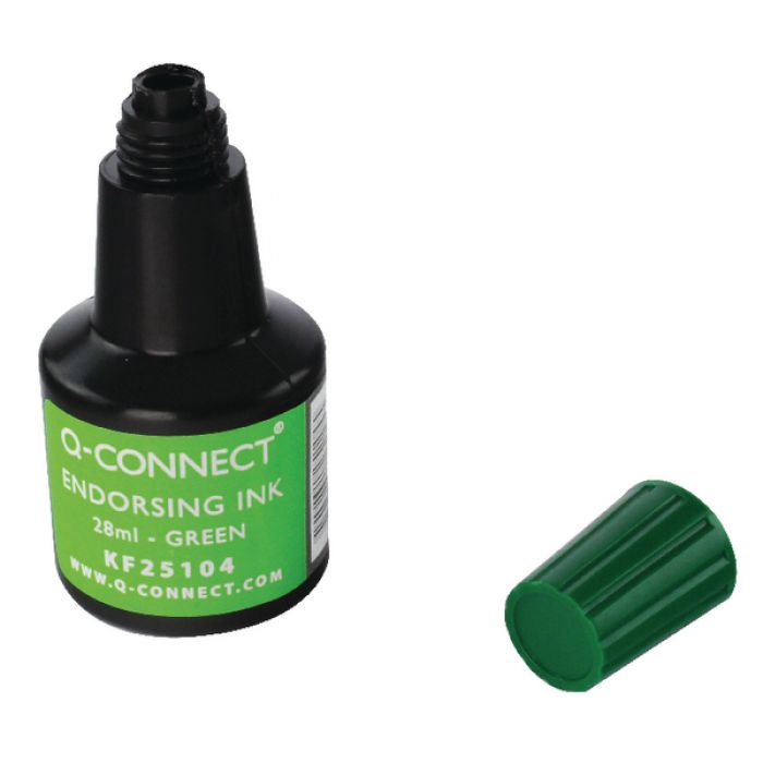 Q-Connect Endorsing Ink 28ml - Green - (Single)
