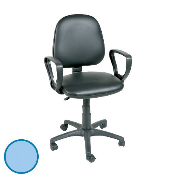 Practitioner Gas Lift Chair with Arms - Cool Blue - (Single)