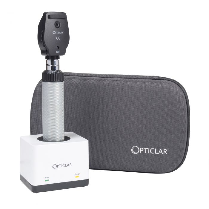 Opticlar L28 Practice LED Ophthalmoscope - Rechargeable with Desk Charger - (Single)