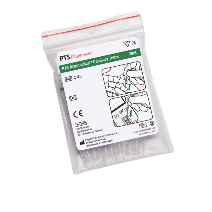 CardioChek PTS Capillary Tubes/Pipettes - 30ul - (Pack 25)