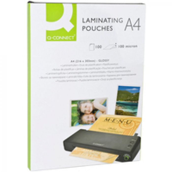 Q-Connect A4 Laminating Pouch 200mic - (Pack 100)