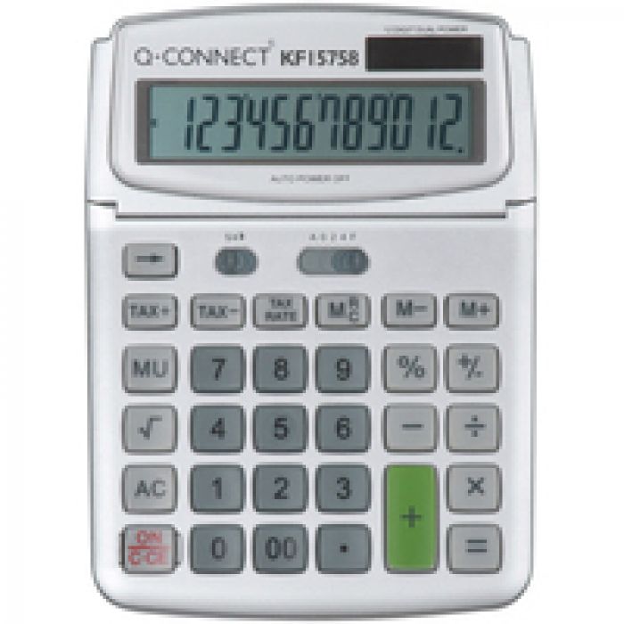 Q-Connect Large Table Top Calculator - 12 Digit - Grey - (Single)