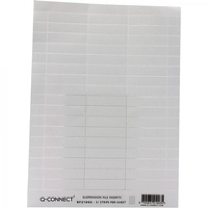 Q-Connect Suspension File Tab Inserts - White - (Pack 50)