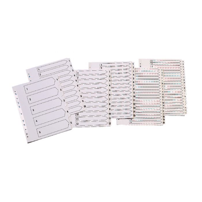 White Board Clear Reinforced Indexes 