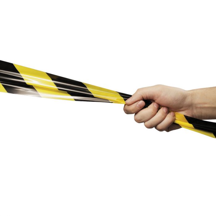 Non-Adhesive Barrier Tape - Black & Yellow - 75mm x 500m - (1 Roll)