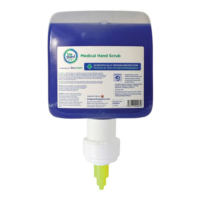 Bioguard Medical Hand Scrub - 1 Litre Cartridge for Automatic Dispenser - (Single)