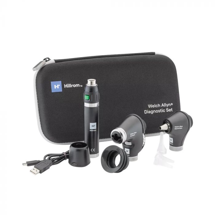 Welch Allyn 3.5v Rechargeable Diagnostic Set with PanOptic Basic LED Ophthalmoscope & MacroView Basic LED Otoscope - (Single)