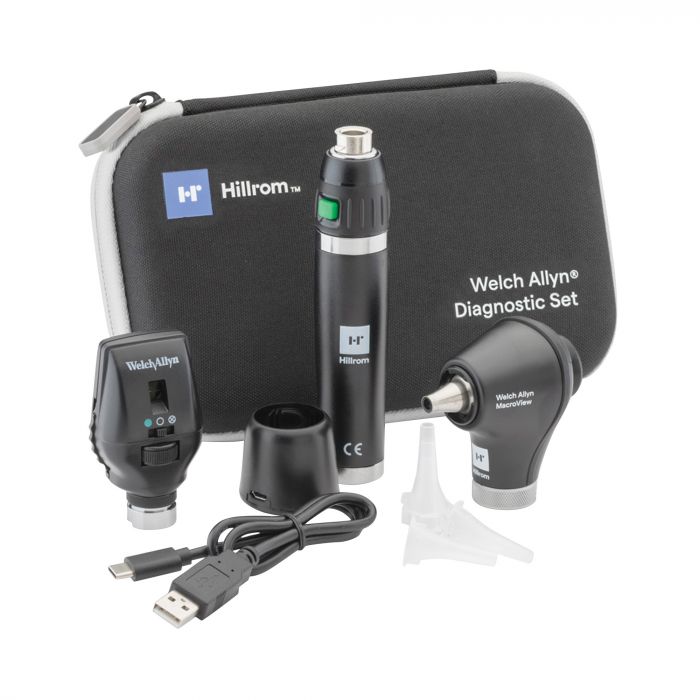 Welch Allyn 3.5v Rechargeable Diagnostic Set with Coaxial LED Ophthalmoscope & MacroView Basic LED Otoscope - (Single)