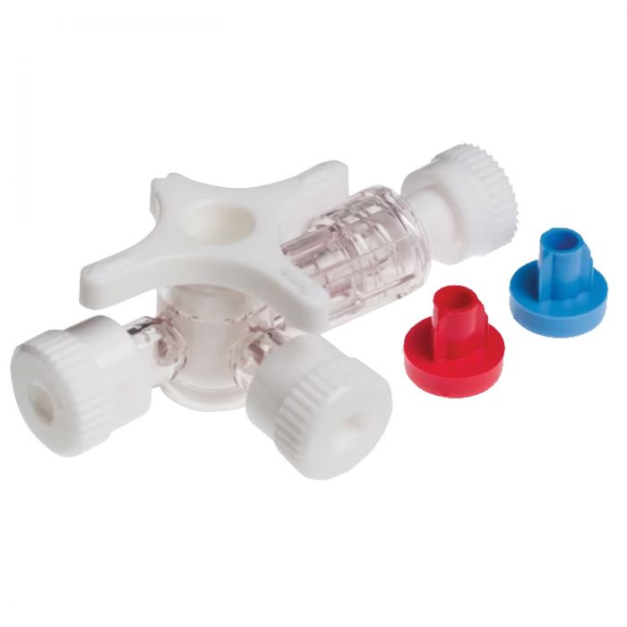 BD Connecta Plus 3-Way Stopcock - White with Coloured Pegs - (Pack 5)
