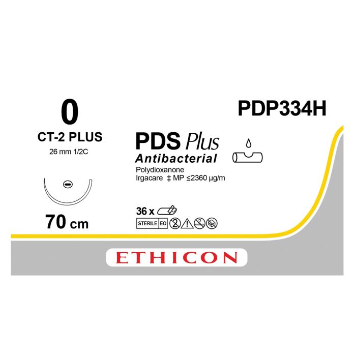 Ethicon PDS PLUS Sutures (Monofilament | Violet | 1 | 70cm | Tapercut | 31mm | Fish Hook) - (Pack 36)