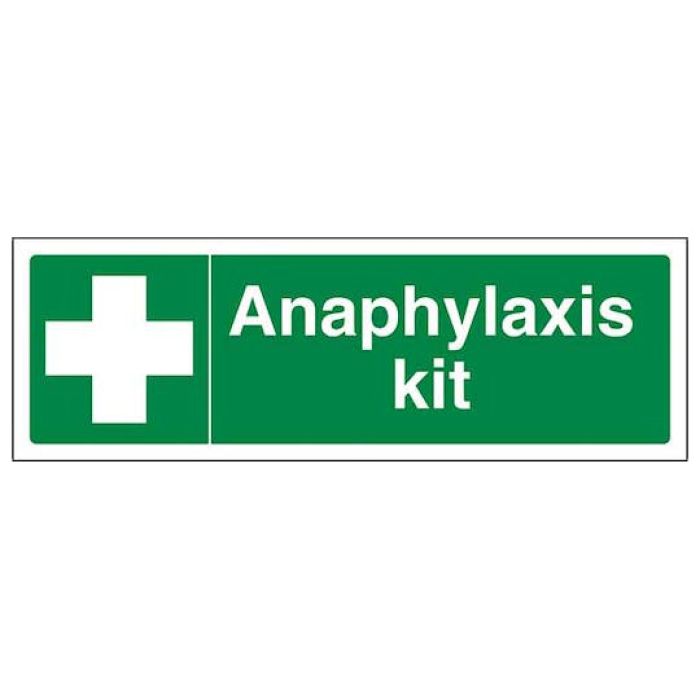 Anaphylaxis Kit Sign - Self-Adhesive Vinyl - 300 x 100mm - (Single)