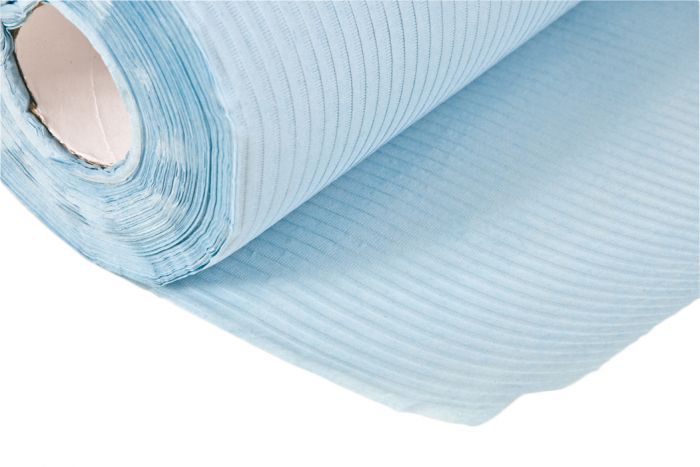 Blue Plastic Backed Couch Roll - 50cm x 50m - 132 Sheets/Roll - (Pack 6)