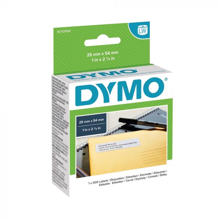Dymo Return Address Label - 54mm x 25mm - White - 500 Labels per Roll - (Pack 500)