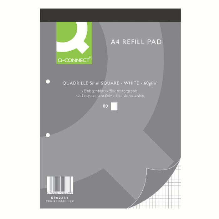 Q-Connect Refill Pads A4 Quadrille 80 Leaf - (Pack 10)