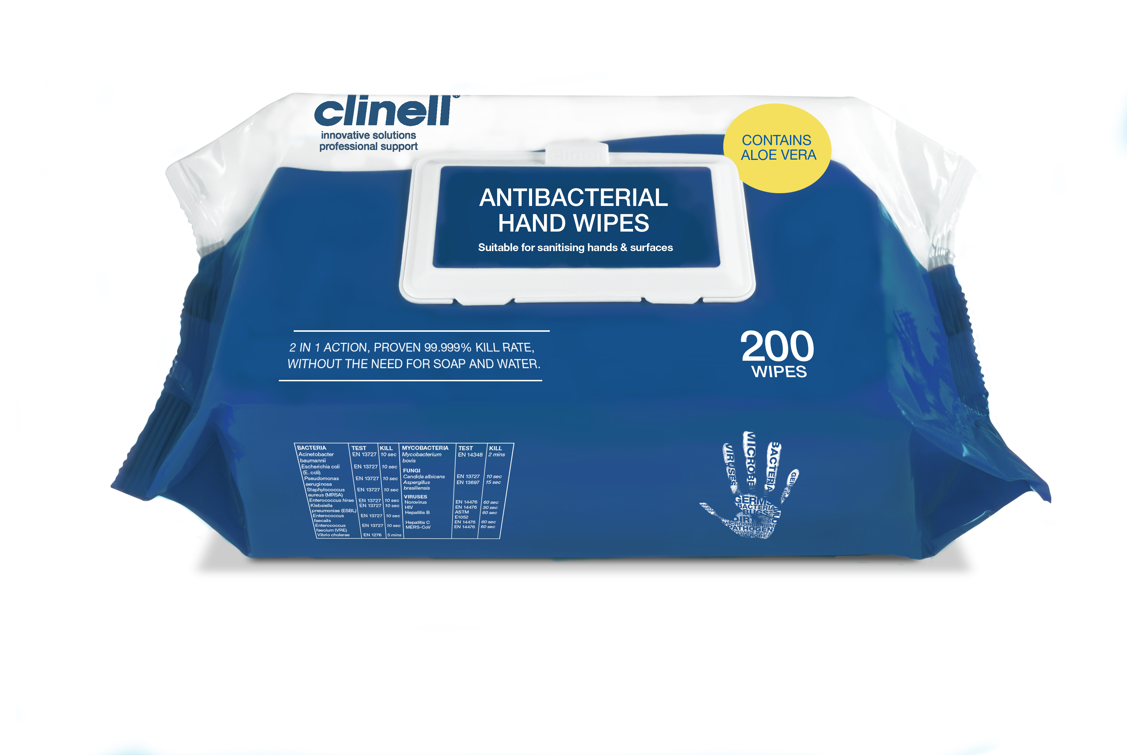 Clinell Antimicrobial Hand Wipes - (Pack 200) - Hillcroft Supplies